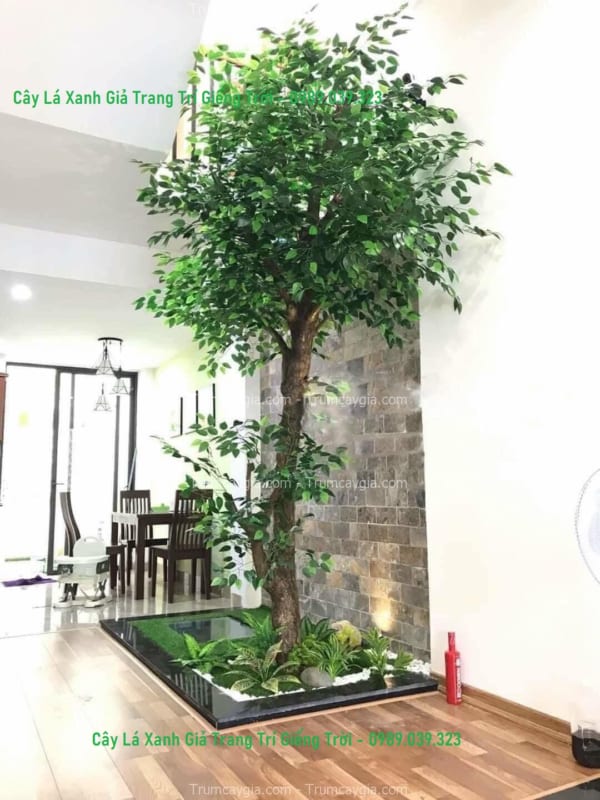 cay la xanh gia trang tri gieng troi